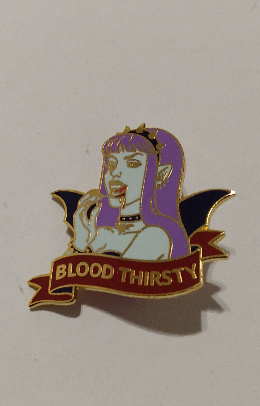 Blood Thirsty Novelty Dual Cluth Lapel Pin