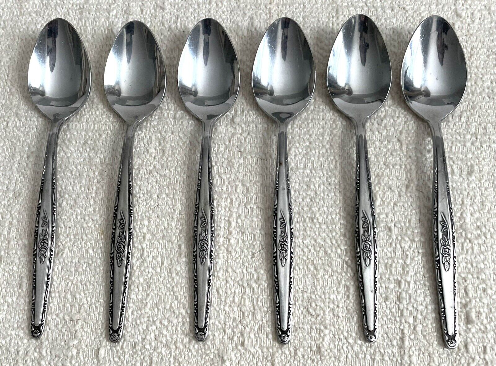 Set of 6 Interpur Stainless Steel Korea INR3 Replacement Teaspoons Discontinued