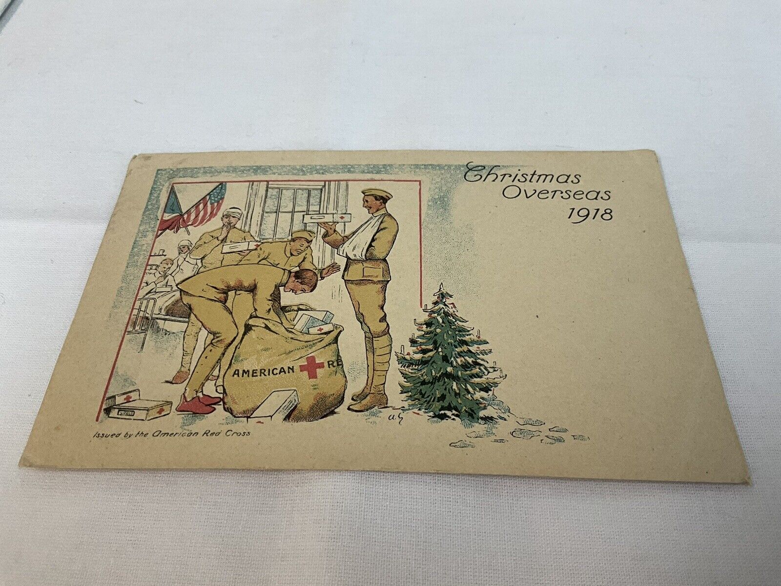 Postcard Christmas Overseas 1918 American Red Cross Vintage 
