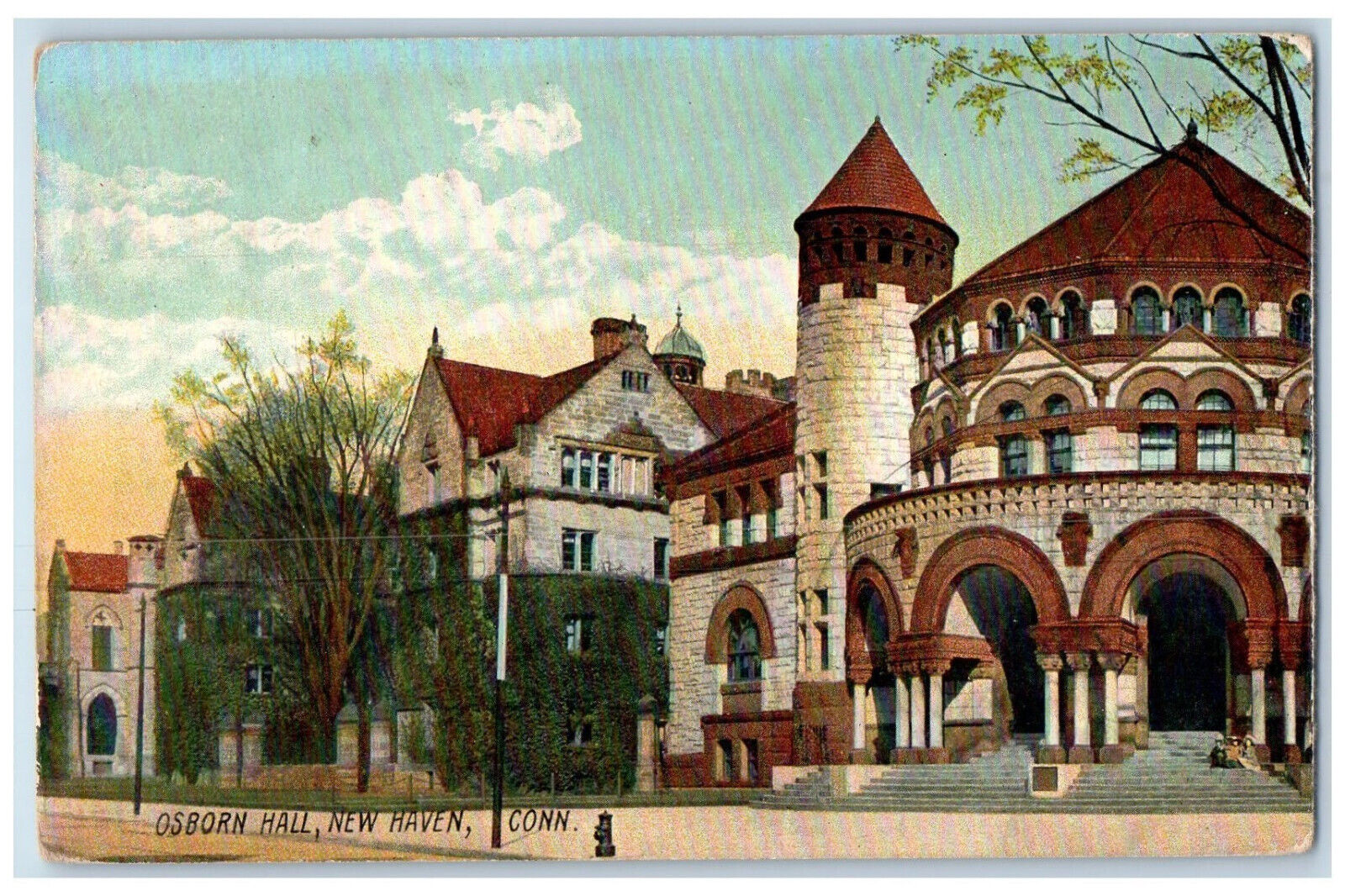 c1910 Osborn Hall New Haven Connecticut CT Antique Rotograph Co. Postcard