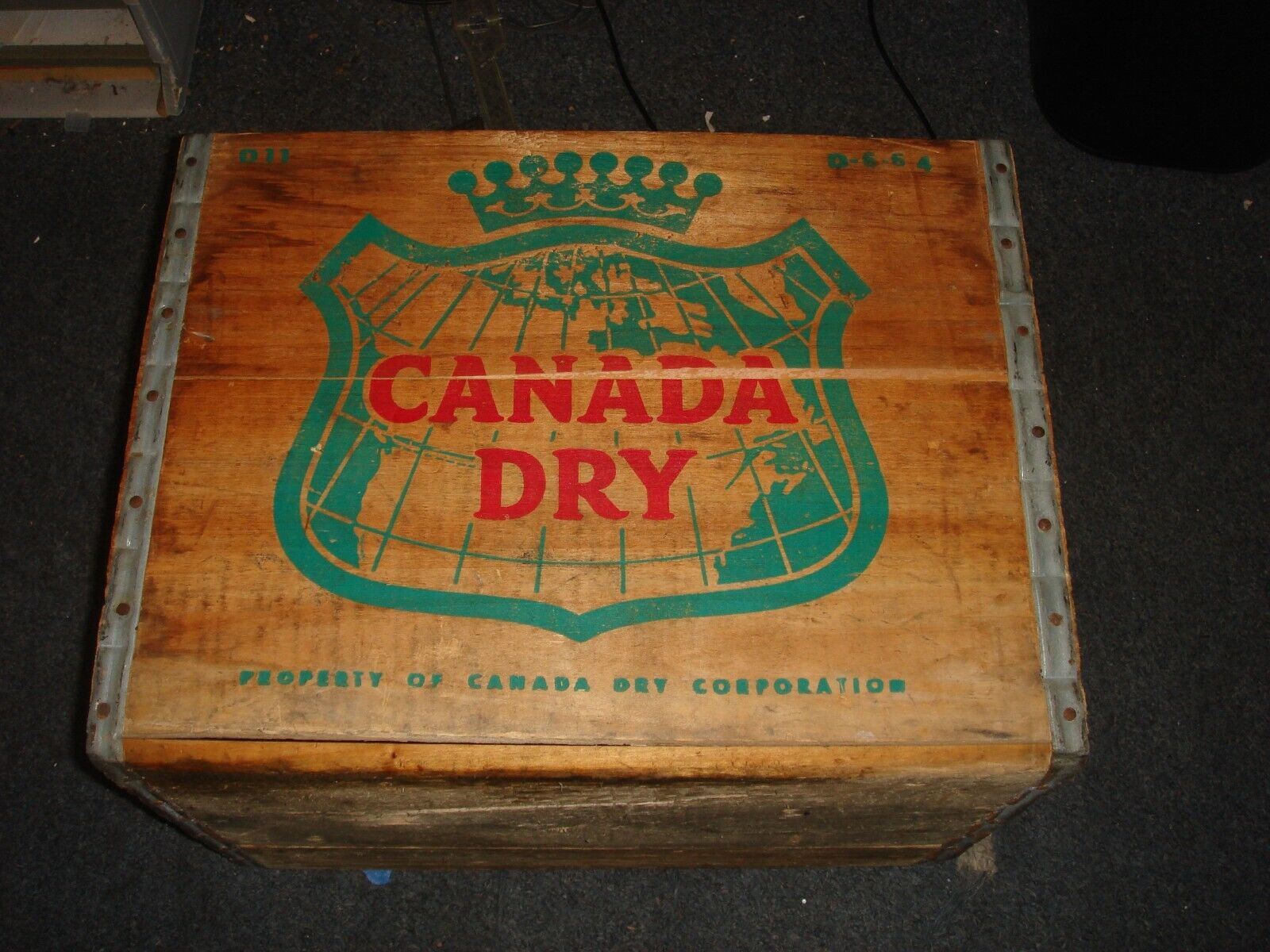 Vintage  CANADA DRY Canada Dry Bottling Wood Shipping Crate Box