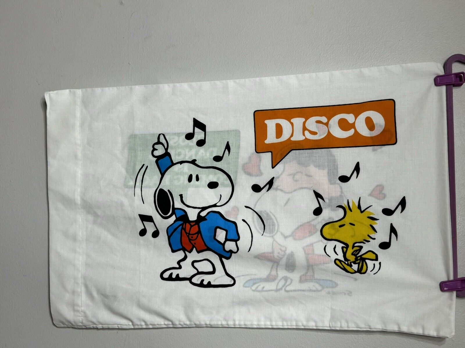 Vintage Snoopy Peanuts Pillowcase “Close Dancing” & “Disco” Standard Size