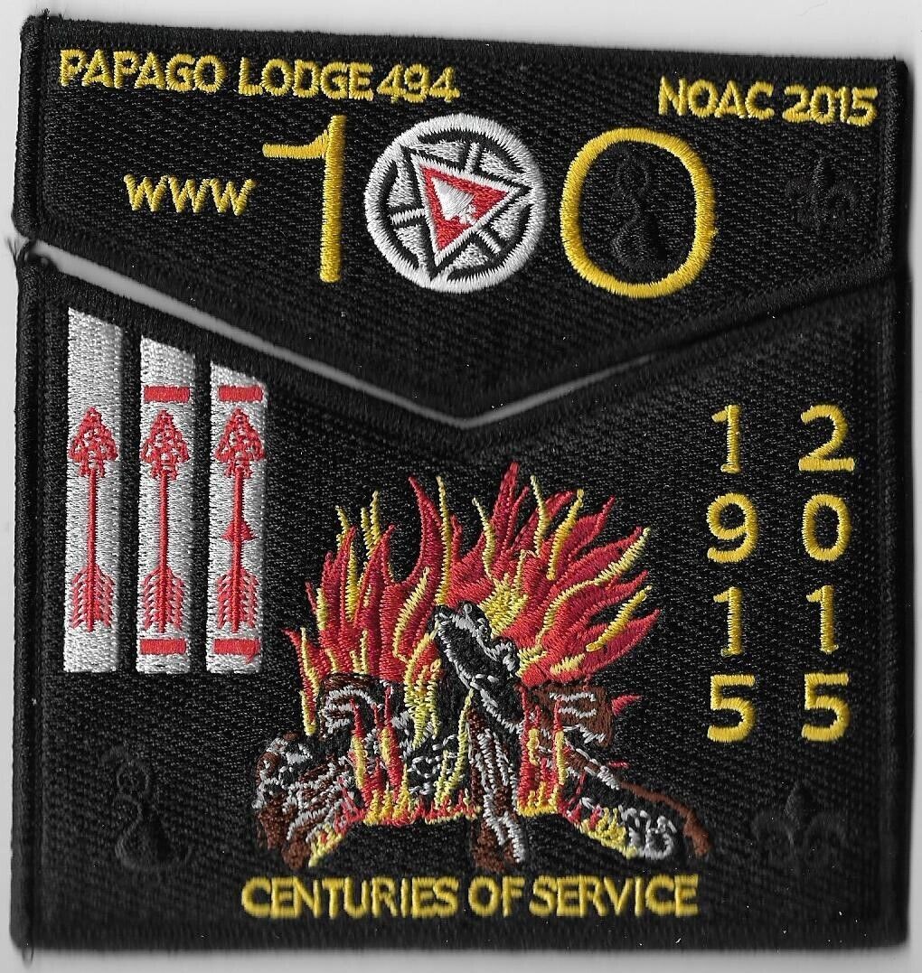 Lodge 494 Papago 2015 NOAC 100th Anniversary 2-piece OA flap set (C)