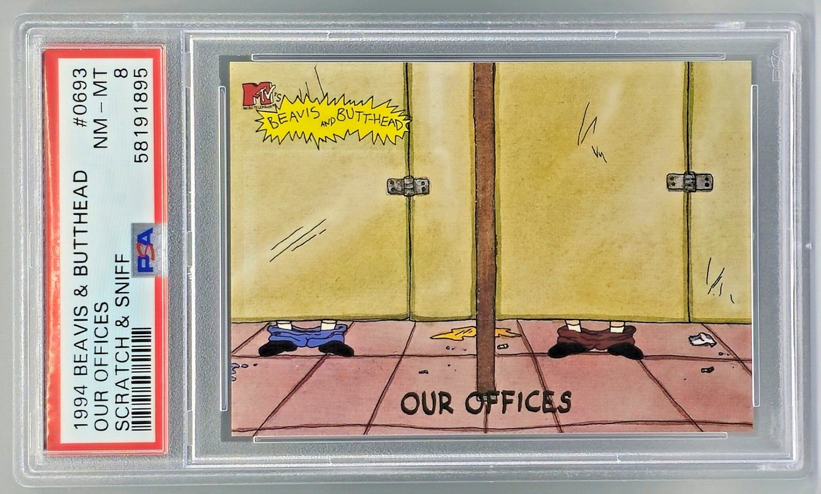 1994 Ultra Beavis & Butthead #0693 Our Offices Scratch & Sniff PSA 8 NM-MT