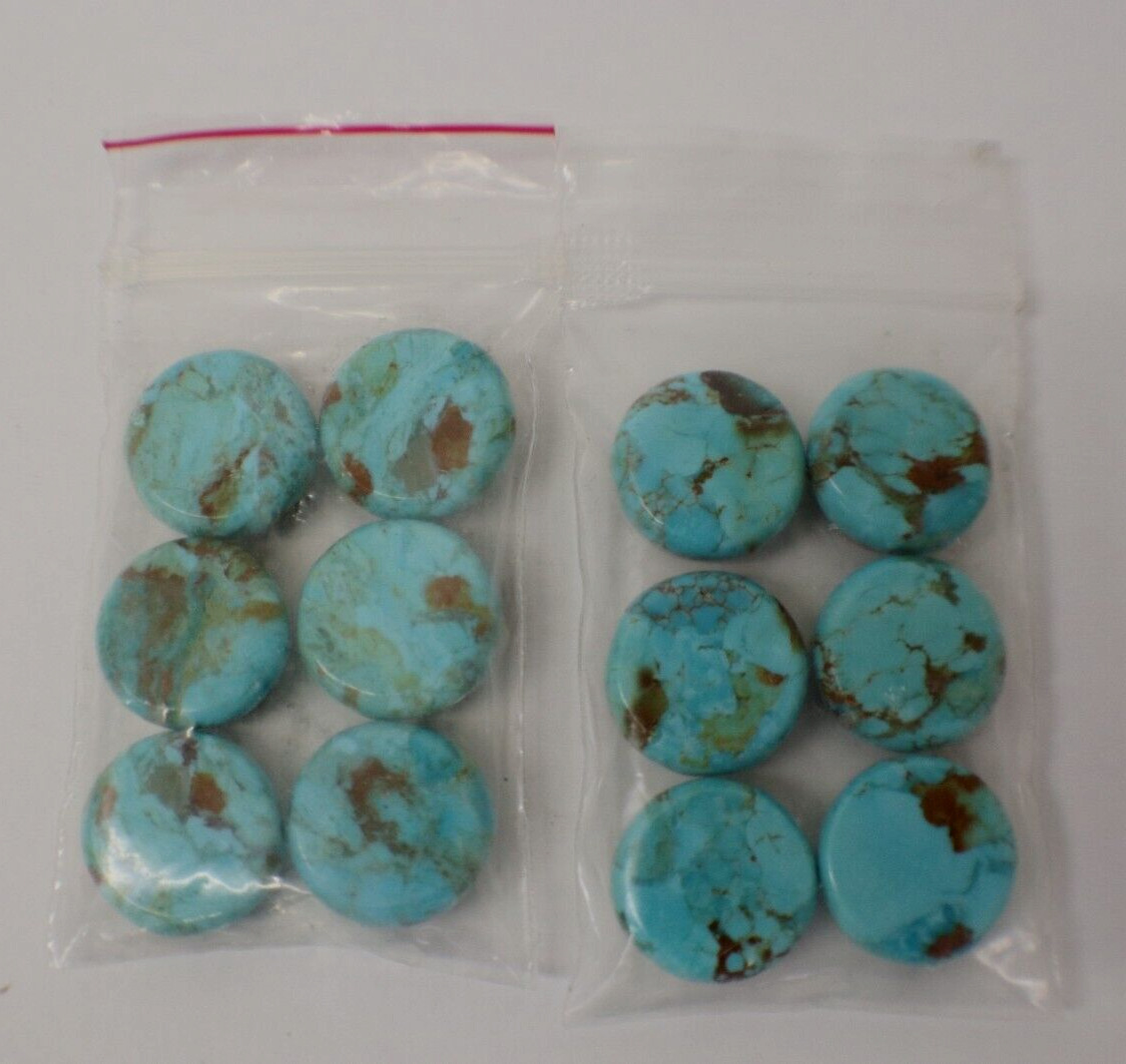 New...Lot of 12 Vintage Turquoise Style Button Covers 3/4\