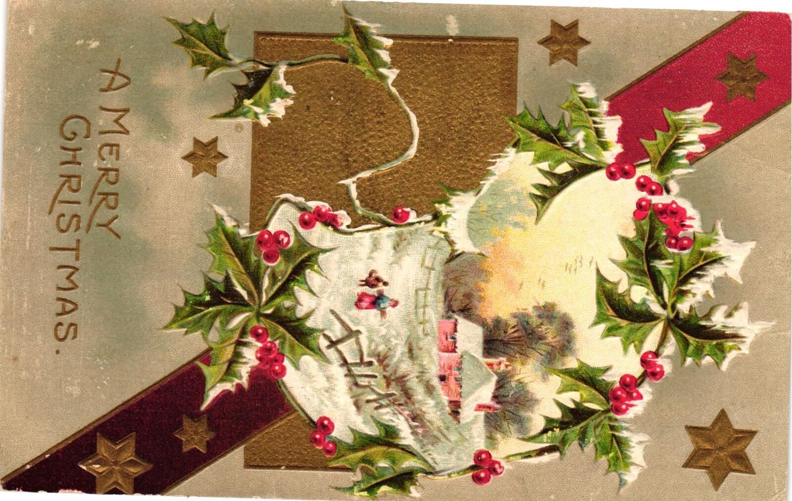 Vintage Postcard- Mary Christmas Greetings. Early 1900s