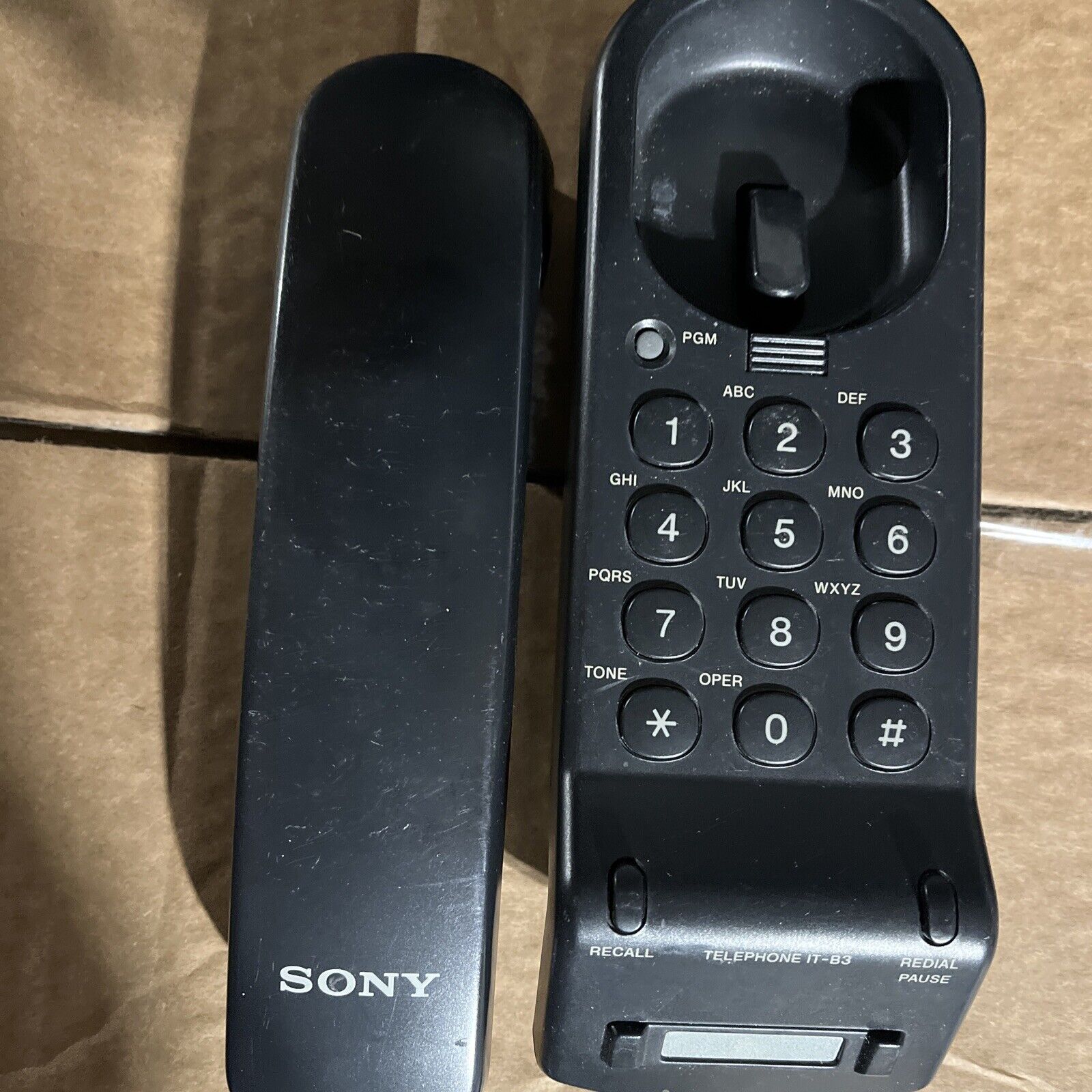 Vintage 90s Sony Landline Corded Black Telephone  Model: IT-B3 - Tested & Works