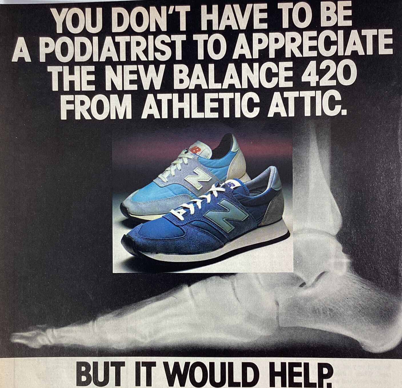 New Balance Sneaker Print Ad Original Vtg 1981 Rare 420 Shoe Athletic Attic