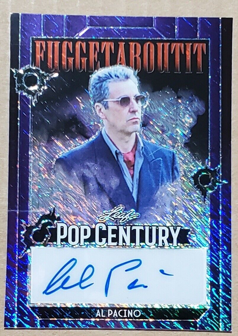 AL PACINO 2024 LEAF POP CENTURY 1/1 AUTO FUGGETABOUTIT Purple SHIMMER SCARFACE