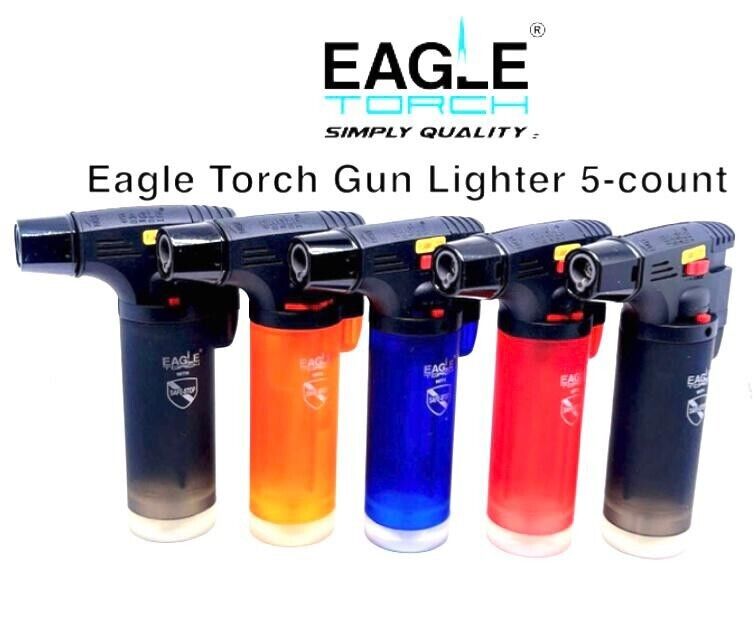 Eagle Torch Premium Butane Gas Torch Refillable Lighter (Pack of 5)