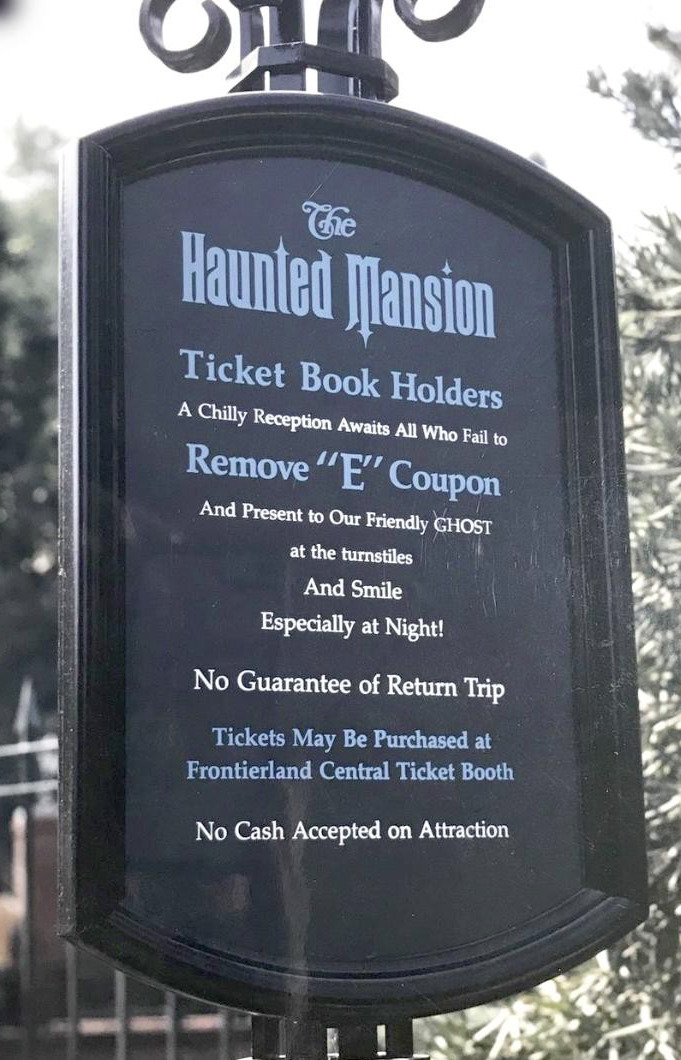 Disneyland Haunted Mansion Eticket Sign Framed 1969-82 Prop Replica 21x30 Disney
