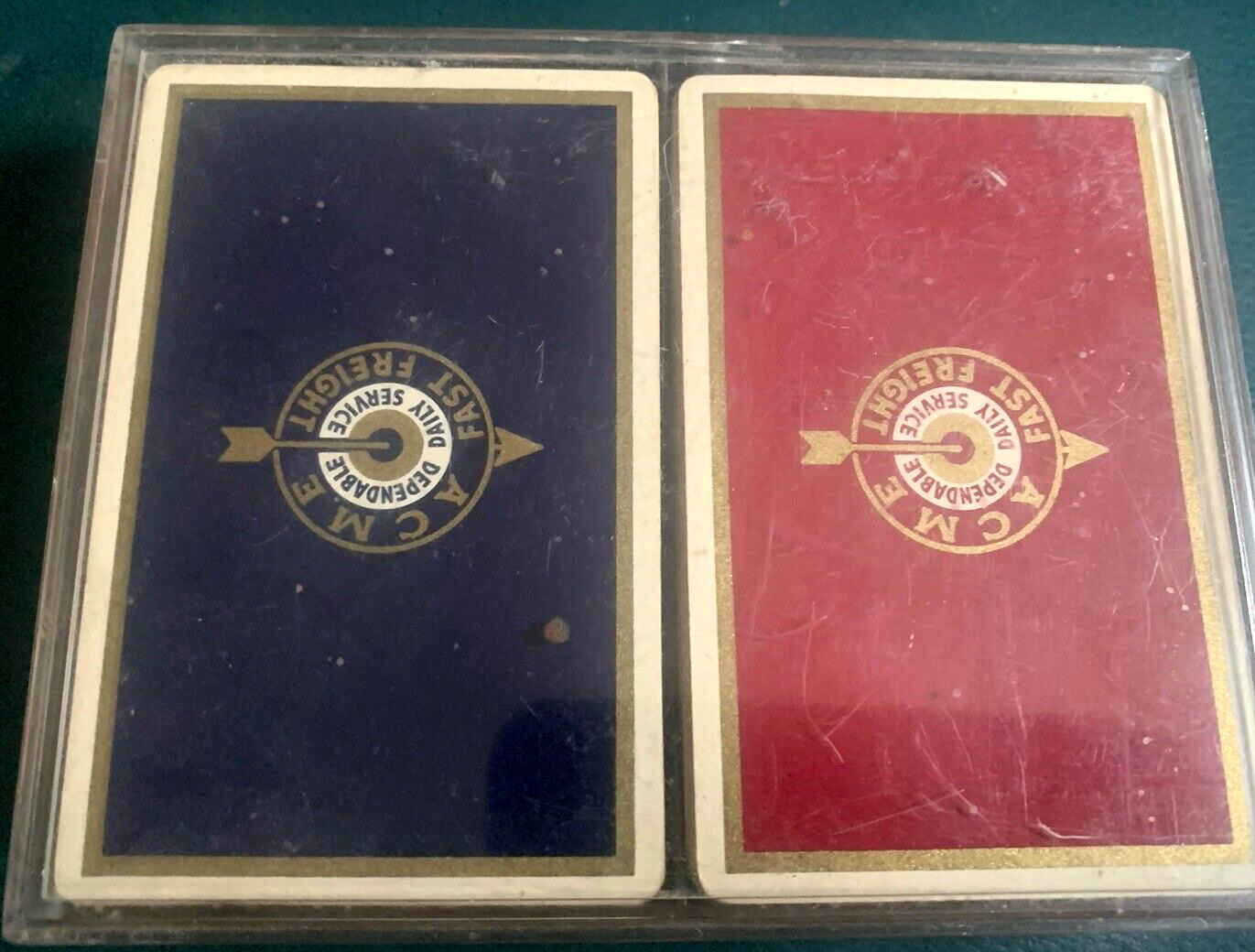 Vintage Redislip Playing Cards / Double Set - ACME FAST FREIGHT