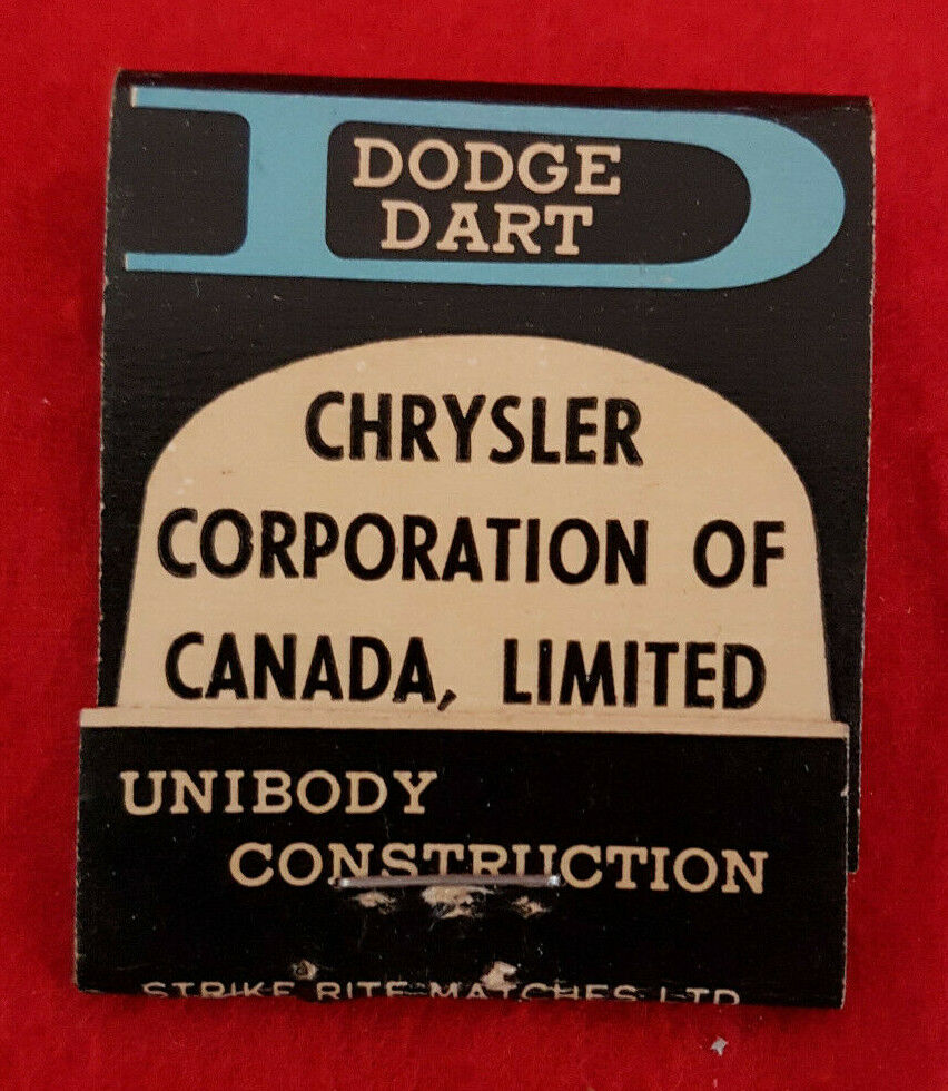 Dodge Dart, Desoto & Dodge Truck Fabulous Sixties Matchbook. Chrysler Canada