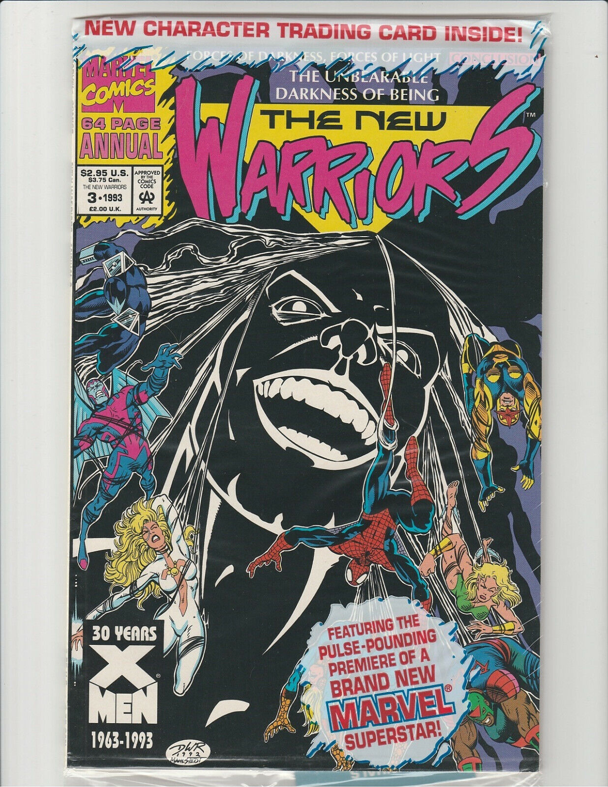 The New Warriors Annual #3 Marvel Comics 1993 Polybagged with card Darkling