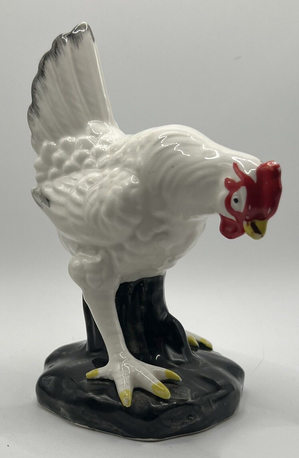 Vintage Chicken White And Red Japan Ucagco 5” Tall