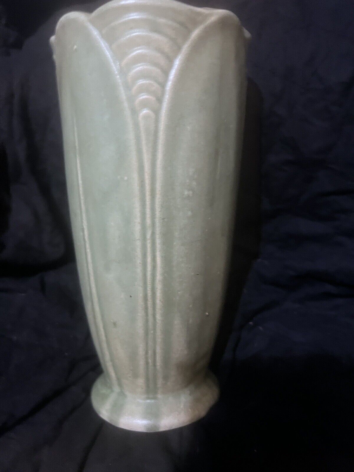 Brush McCoy Art Deco Green Vase 1930’s 8.25” x 4.5” Green Antique Marked 521 Sig