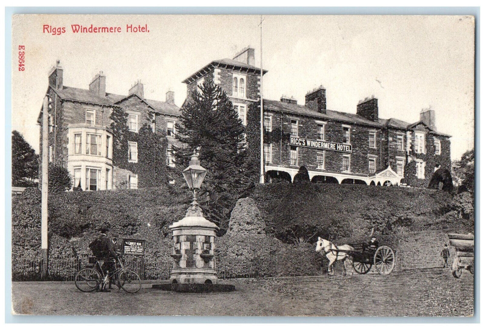 c1910 Riggs Windermere Hotel in Windermere Cumbria England Antique Postcard