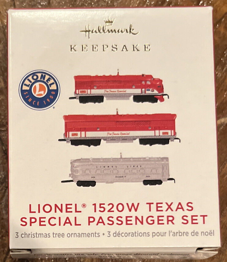 2021 Hallmark Miniature Ornaments~ Lionel 1520 Texas Special Passenger Set~ NIB