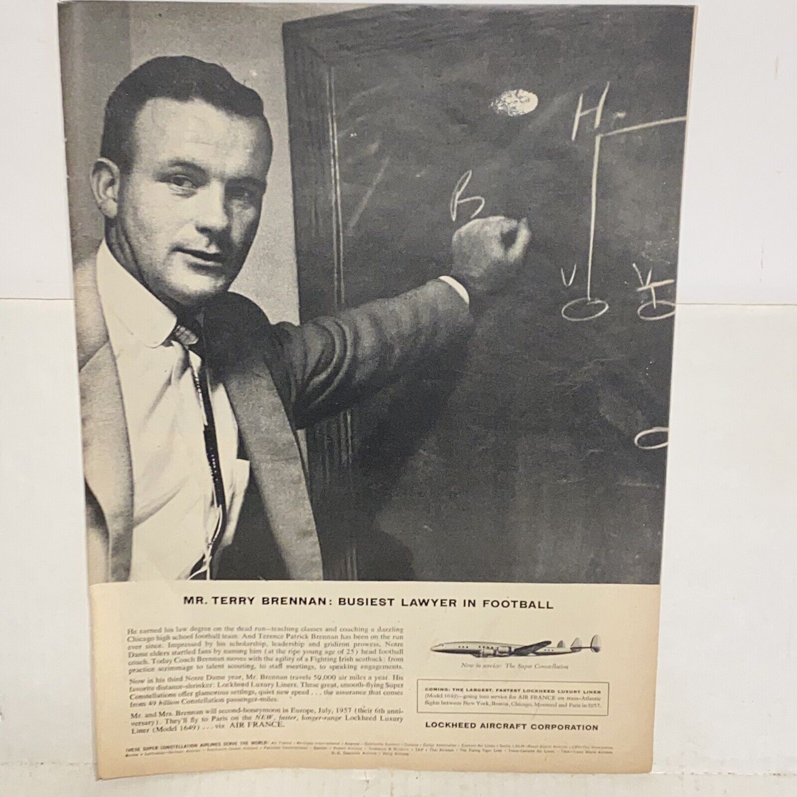 Vintage 1956 Lockheed Aircraft Corporation Magazine Print Advertisement