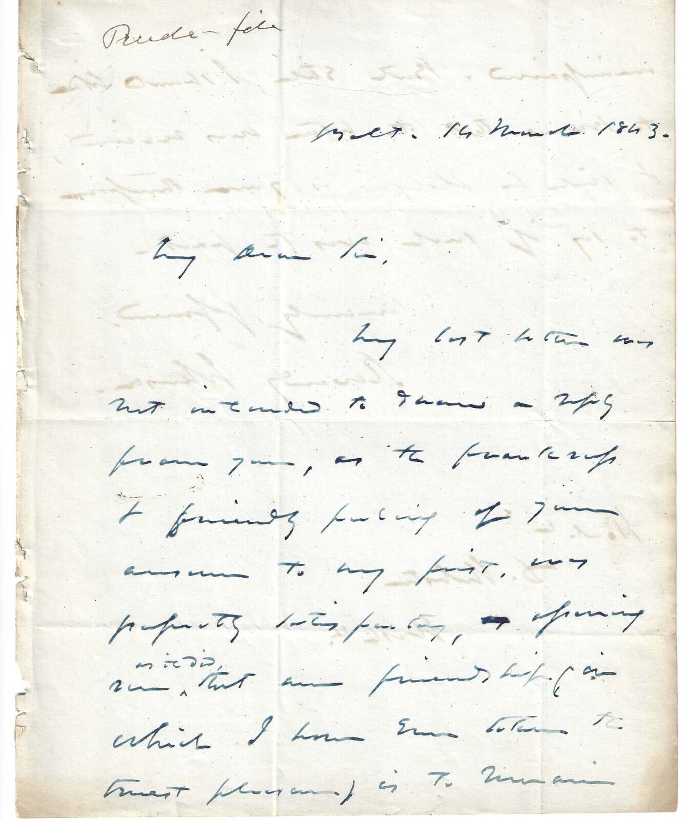 [Dred Scott, Impeachment] Daniel Webster's Friendly Letter From Reverdy Johnson