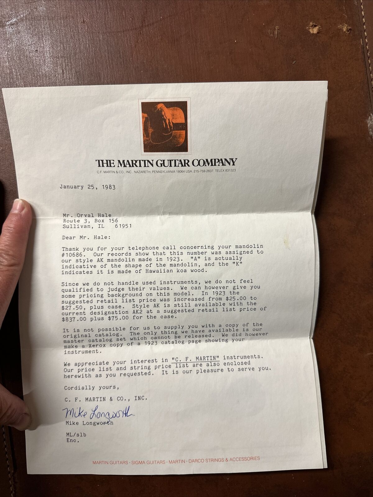 A Letter From The Martin Guitar Company