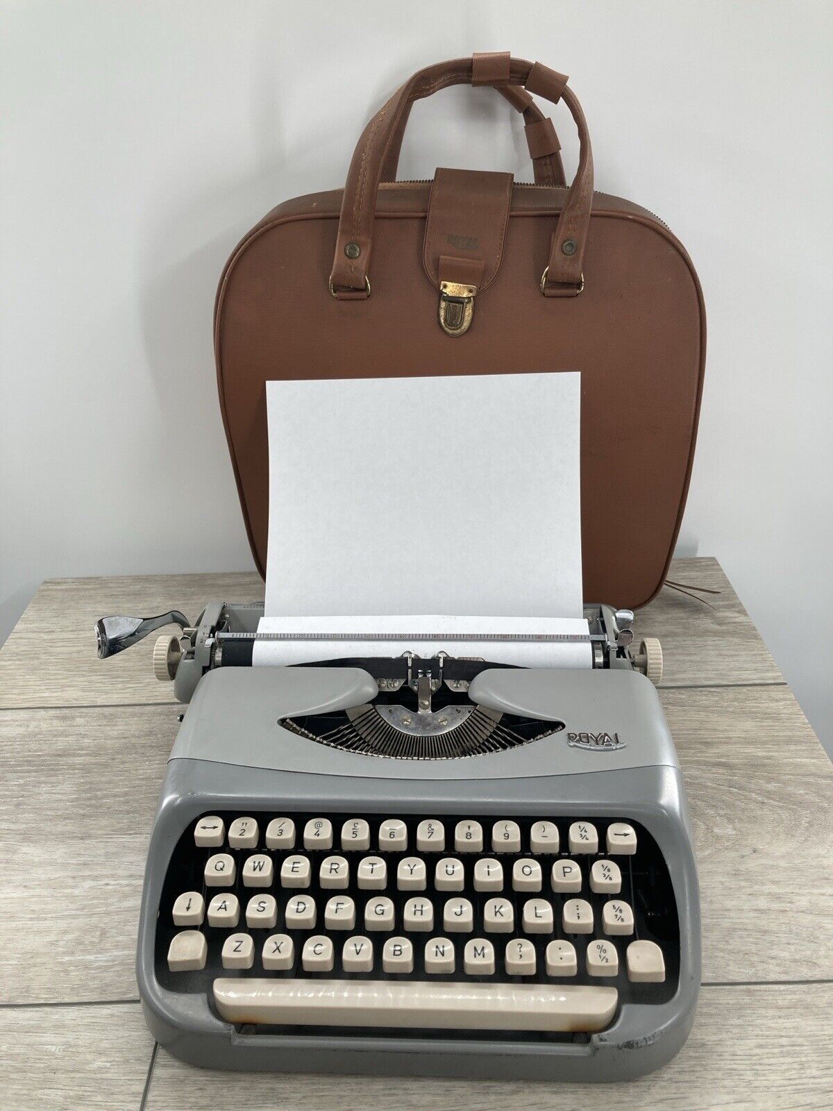 Vintage Royalite Typewriter Portable Leather Case Royal McBee Netherlands 1960s