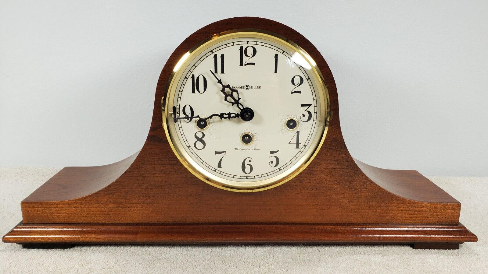Vtg Howard Miller West Germany Mantle Chime Clock 340-020A 2 Jewel 612-439 VIDEO