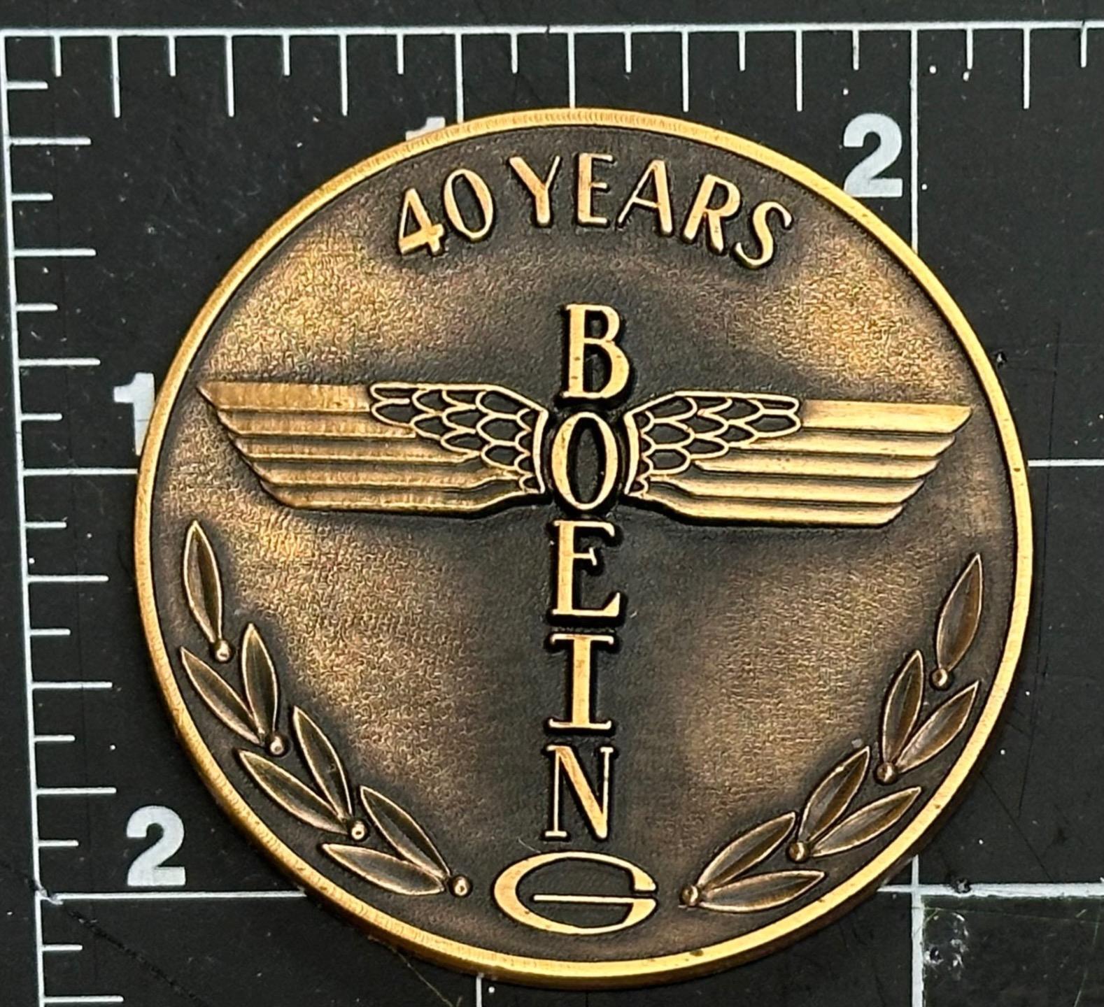 Great  BOEING 40 Years Totem Medallion