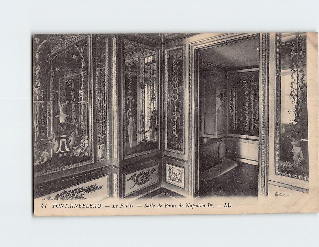 Postcard Bathroom of Napoleon I Palace of Fontainebleau France