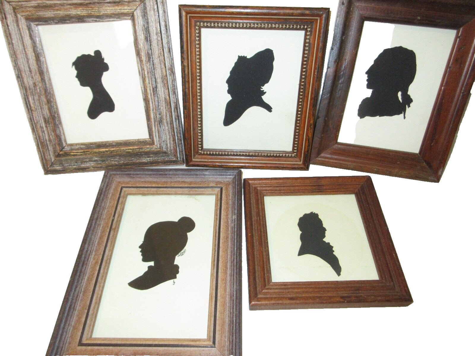 GROUPING OF FIVE(5) FRAMED SILHOUETTES OF FAMOUS PEOPLE~ONE SIGNED LBJ~#4