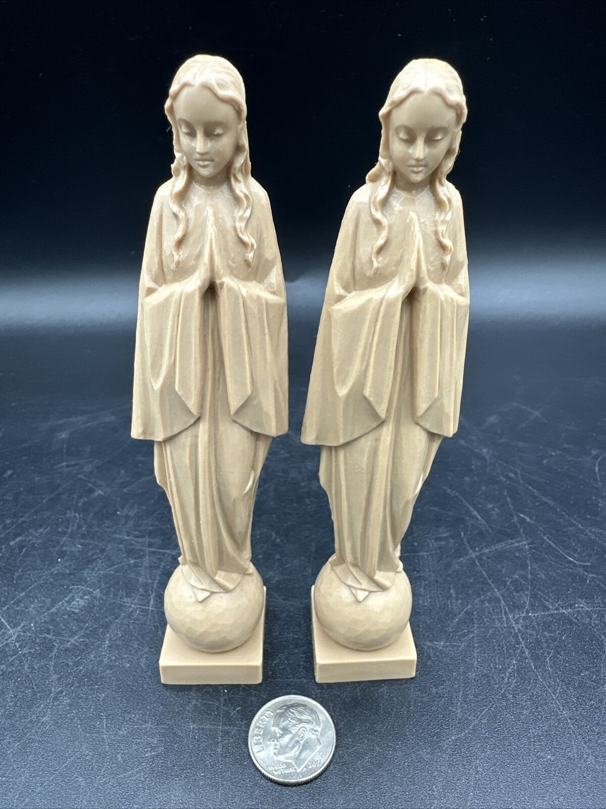Two -Our Lady of the Universe- Virgin Mary Holy Statue Figurines 4.75\