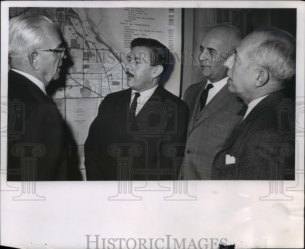 1964 Press Photo Contractors for the East Side A redevelopment project