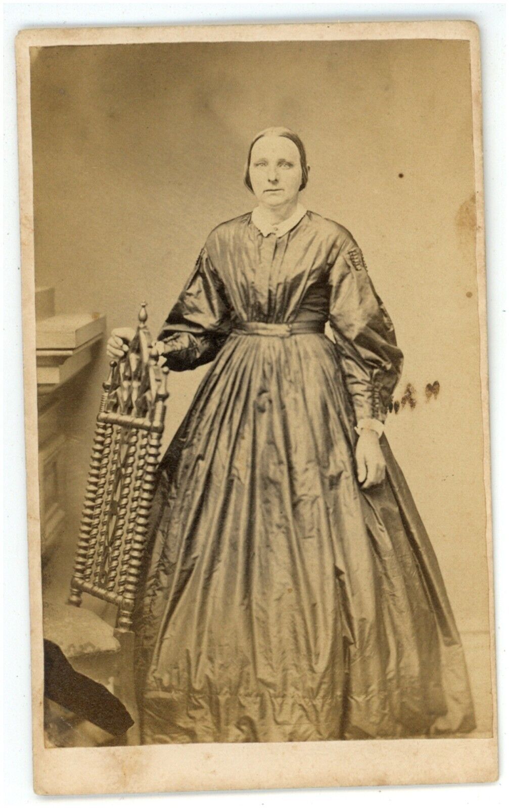Antique ID'd CDV  c1860s Civil War Tax Stamp Lovely Woman in Dress West Chester