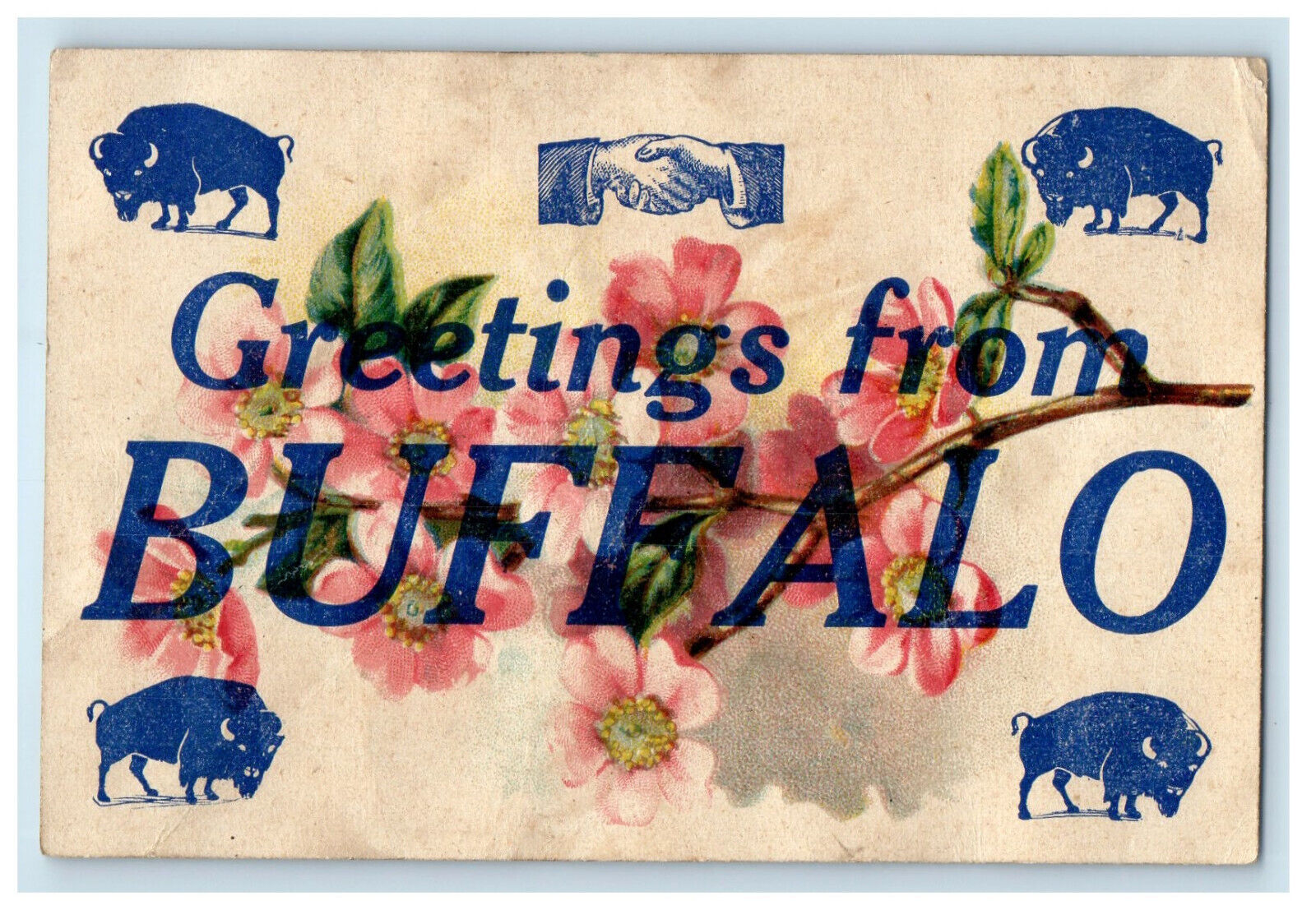 c1910 Greetings from Buffalo New York NY Antique Unposted Postcard