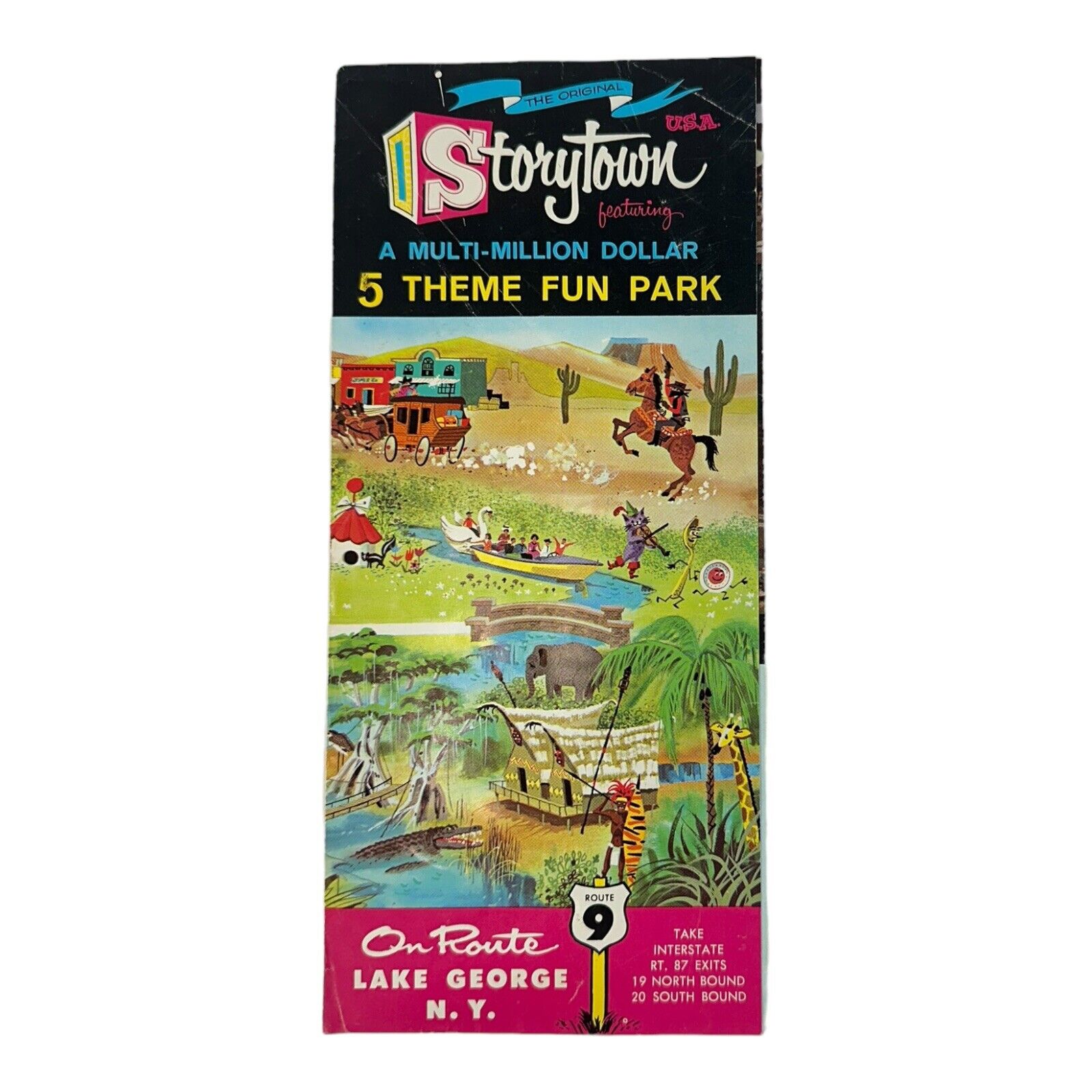 1971 Storytown USA Ghost Town Jungle Land Lake George New York Brochure Vintage