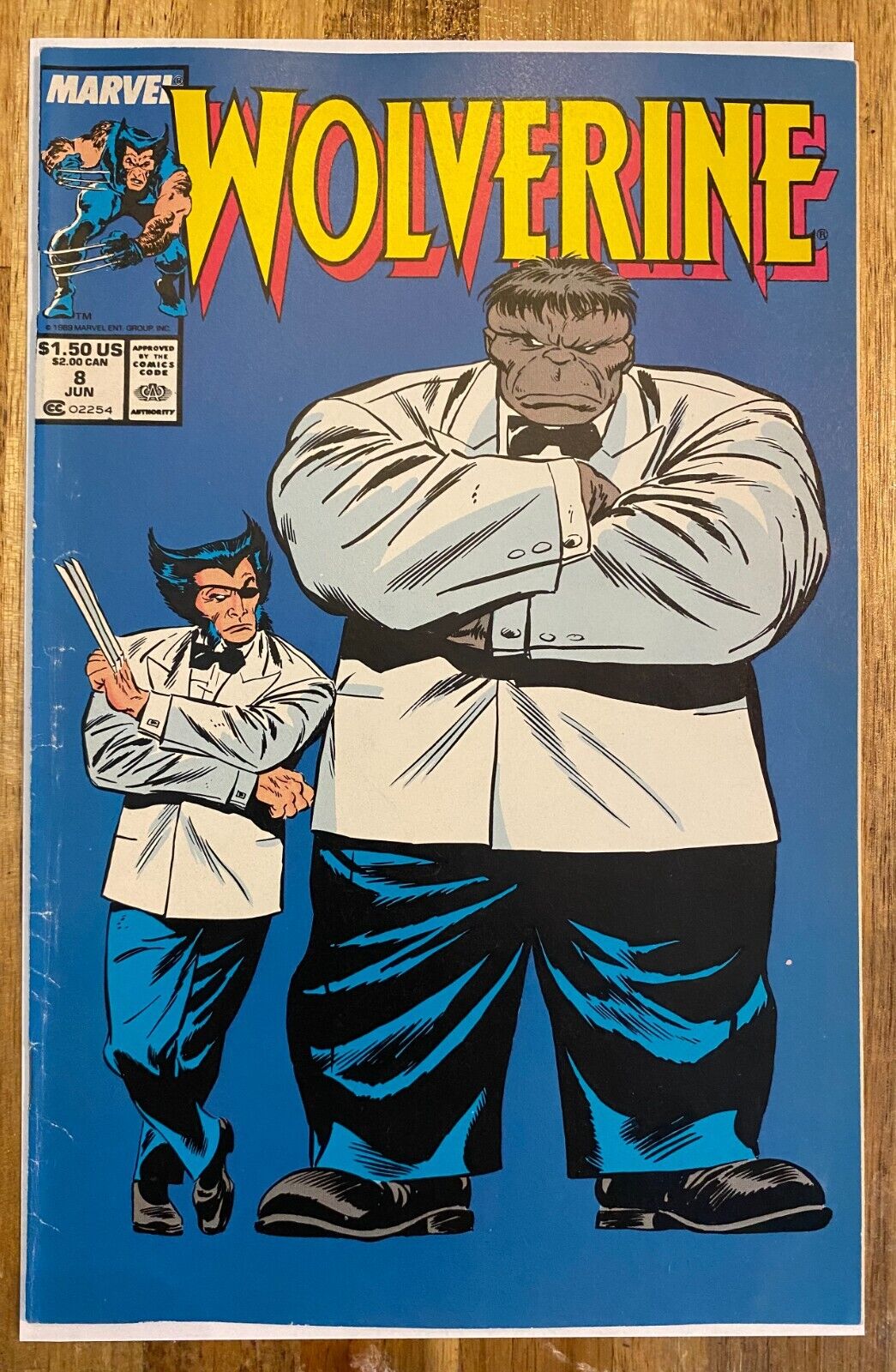 Wolverine #8 - Marvel Comics 1989 Classic Grey Hulk Joe Fixit Buscema Cover