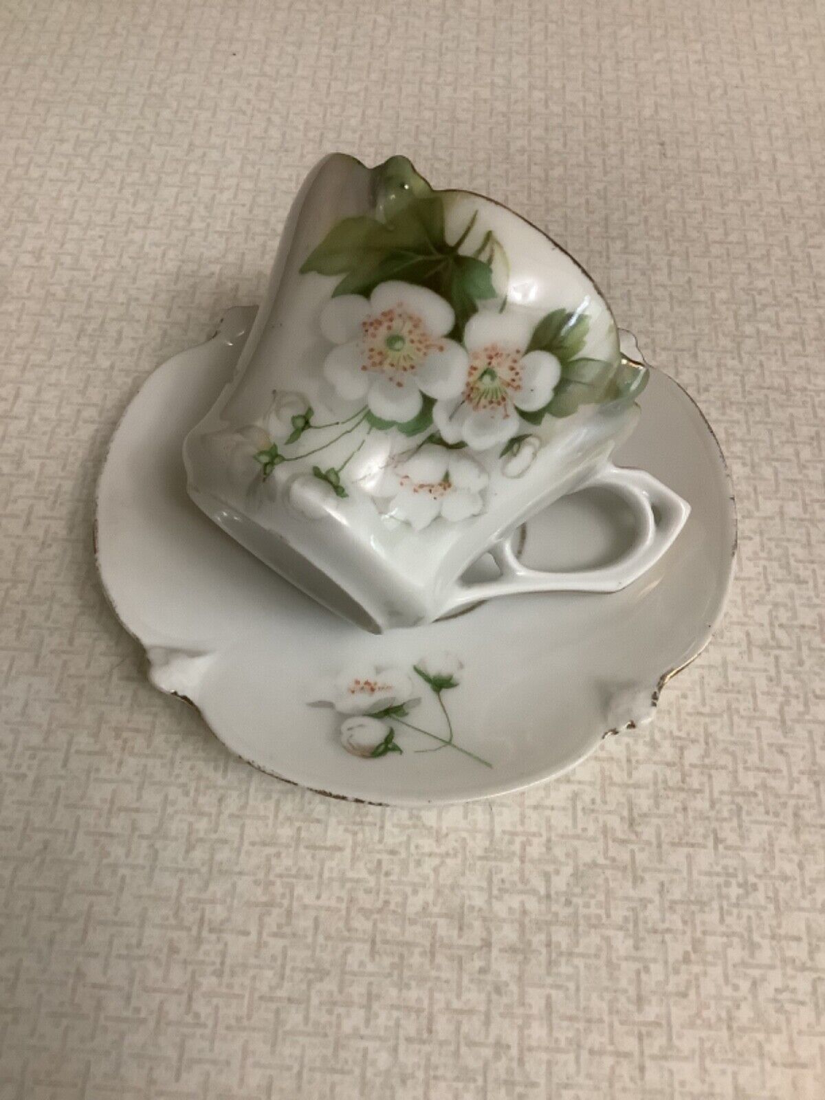 Beautiful Antique RS Germany Demitasse floral Cup & saucer set