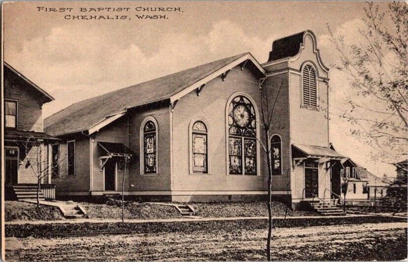 Vintage Postcard First Baptist Church Chehalis WA Washington               G-125