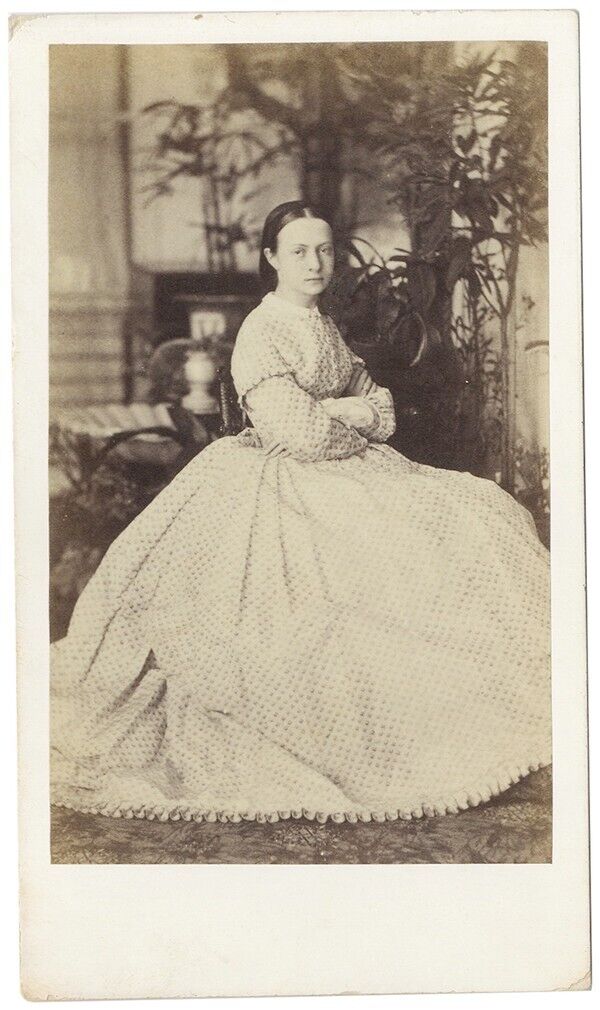 Early 1860s Pretty Young Woman Posed in Home Solarium CDV Photo