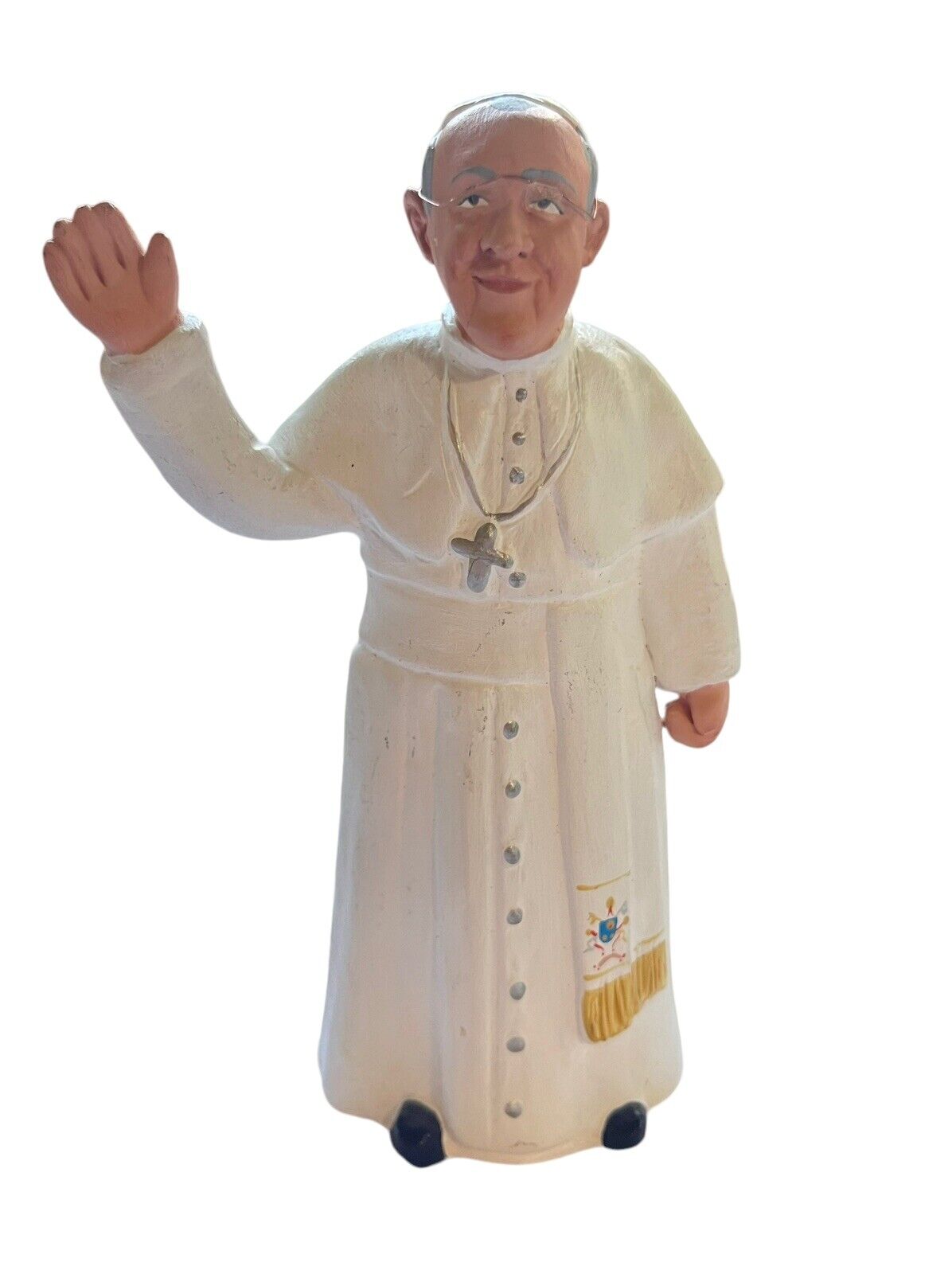 Unique Resin Pope Statue - Pope Francis With Moveable Wire-Framed Glasses