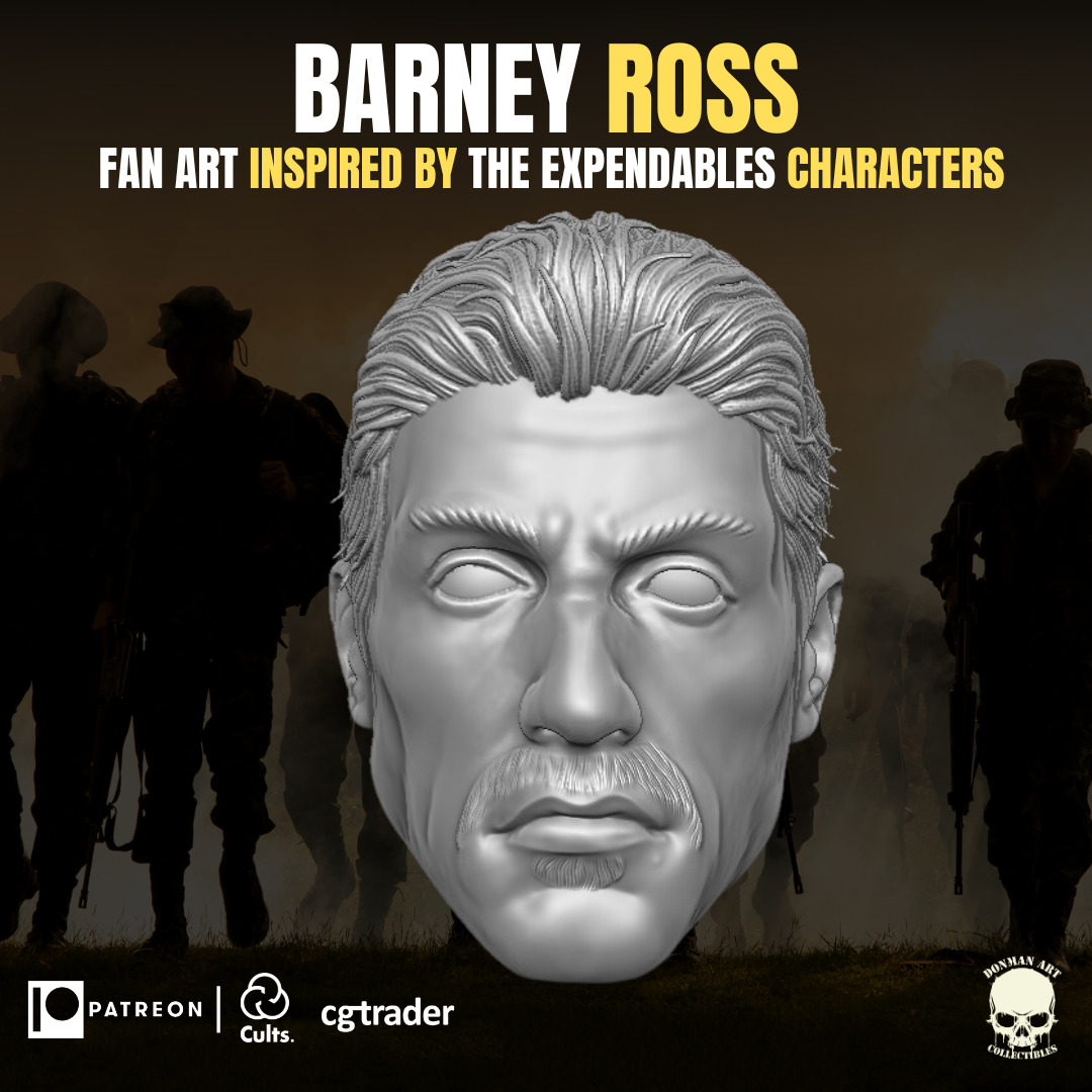 Barney Ross v4 Sylvester Stallone Expendables head use with 4\