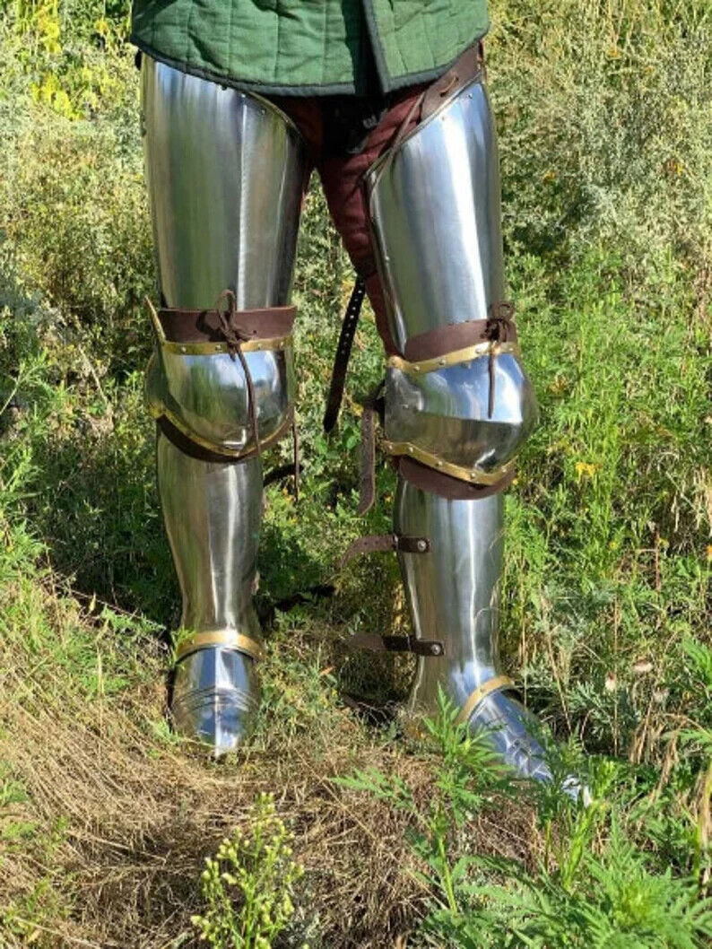 Medieval Combat Leg Armor Set SCA LARP Steel Leg Armour Cosplay Armor Costume