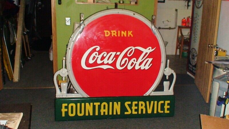 Coca Cola porcelain sign,RARE,1930\'s excellent condition see my other neon signs
