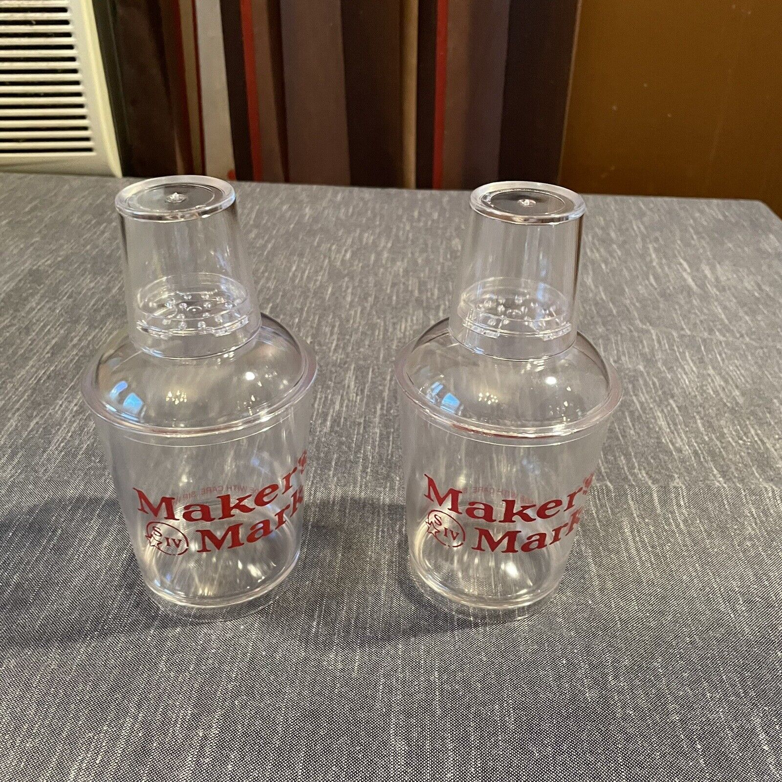 Lot of 2 makers mark plastic cocktail shakers 