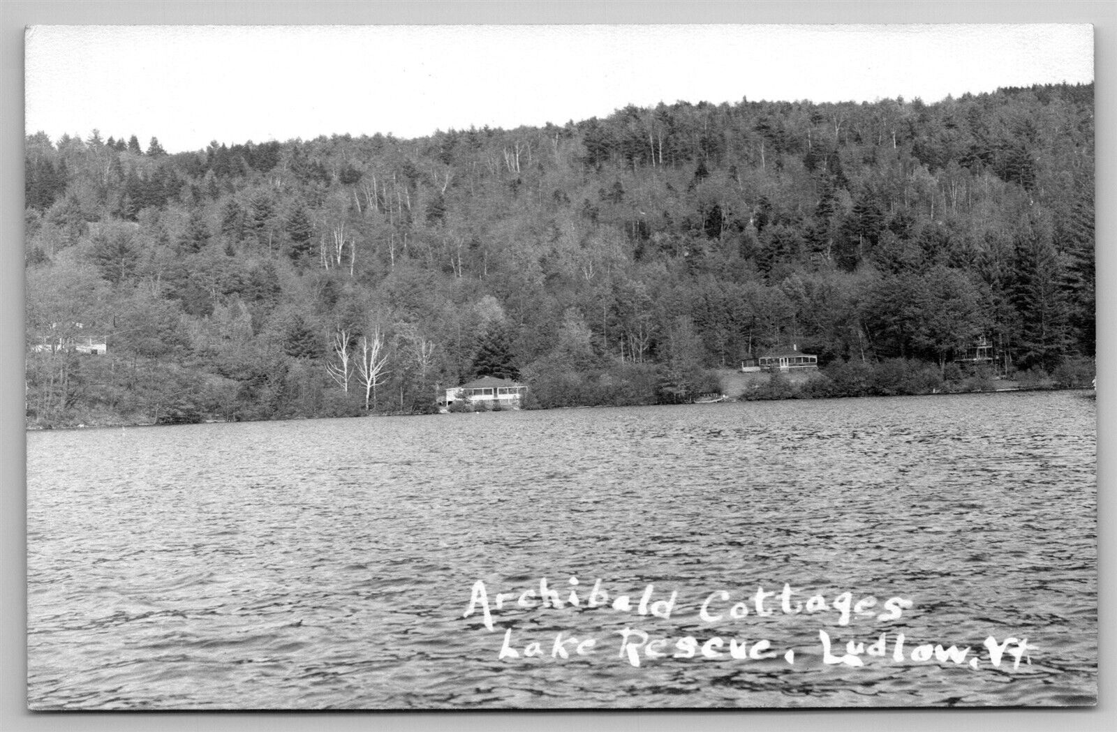 Archibald Cottages Lake Rescue VT C1930 RPPC Postcard E24