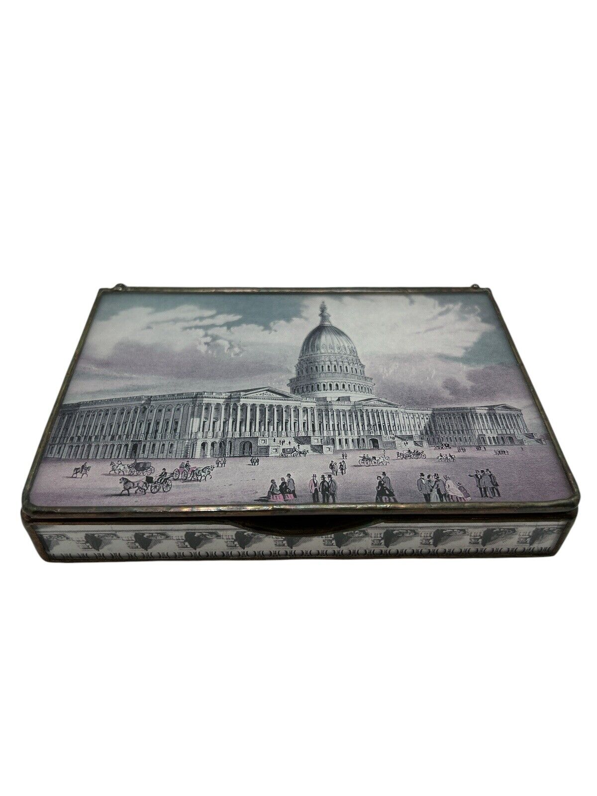 Rare Vintage Tiny Jewel Box Federal Box  Constitution Washington DC  6.5” x 4.75