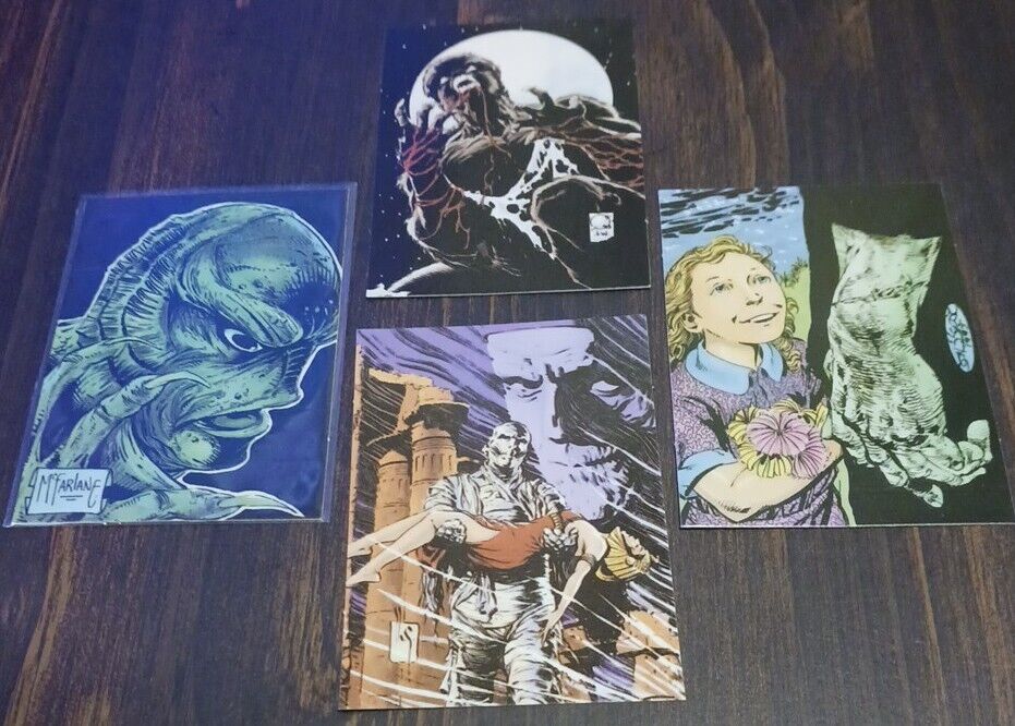 1991 unverisal monster glow in the dark cards (whole set of 4)
