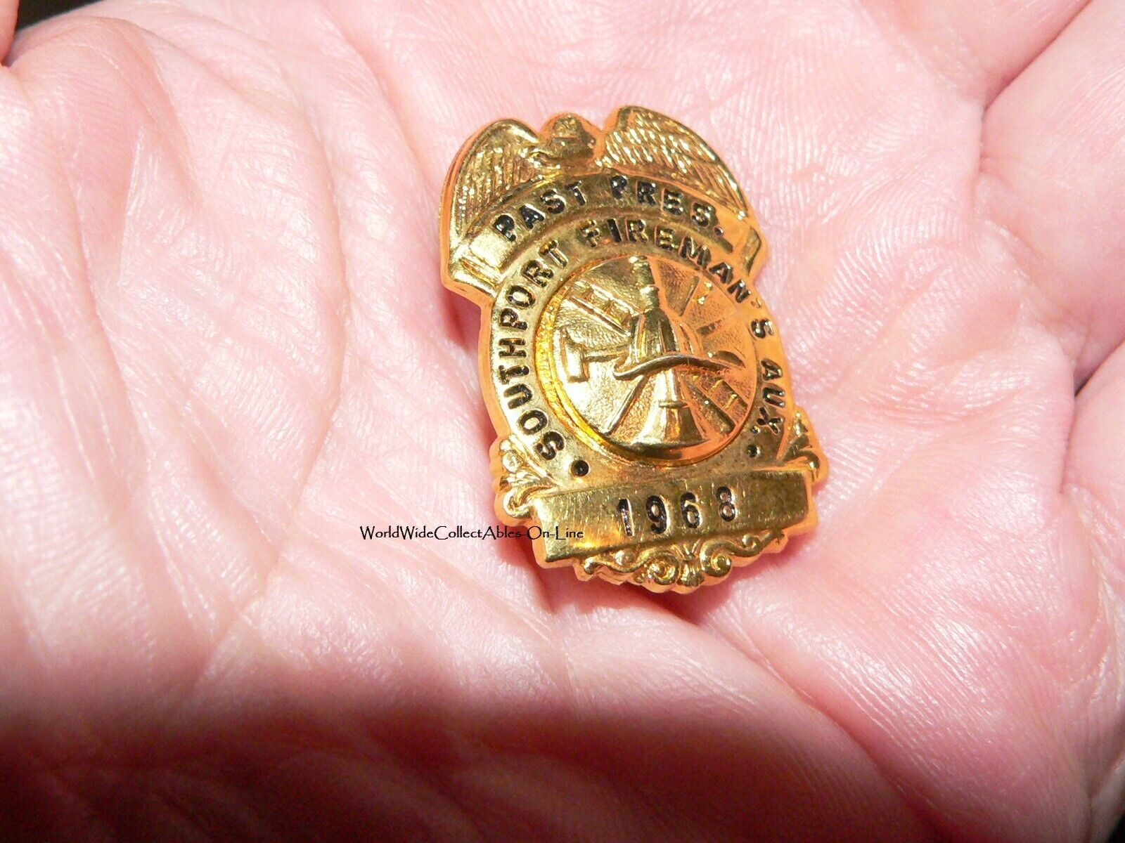 1968 Past President Southport Fireman\'s Aux. Badge HEAVY & QUALITY