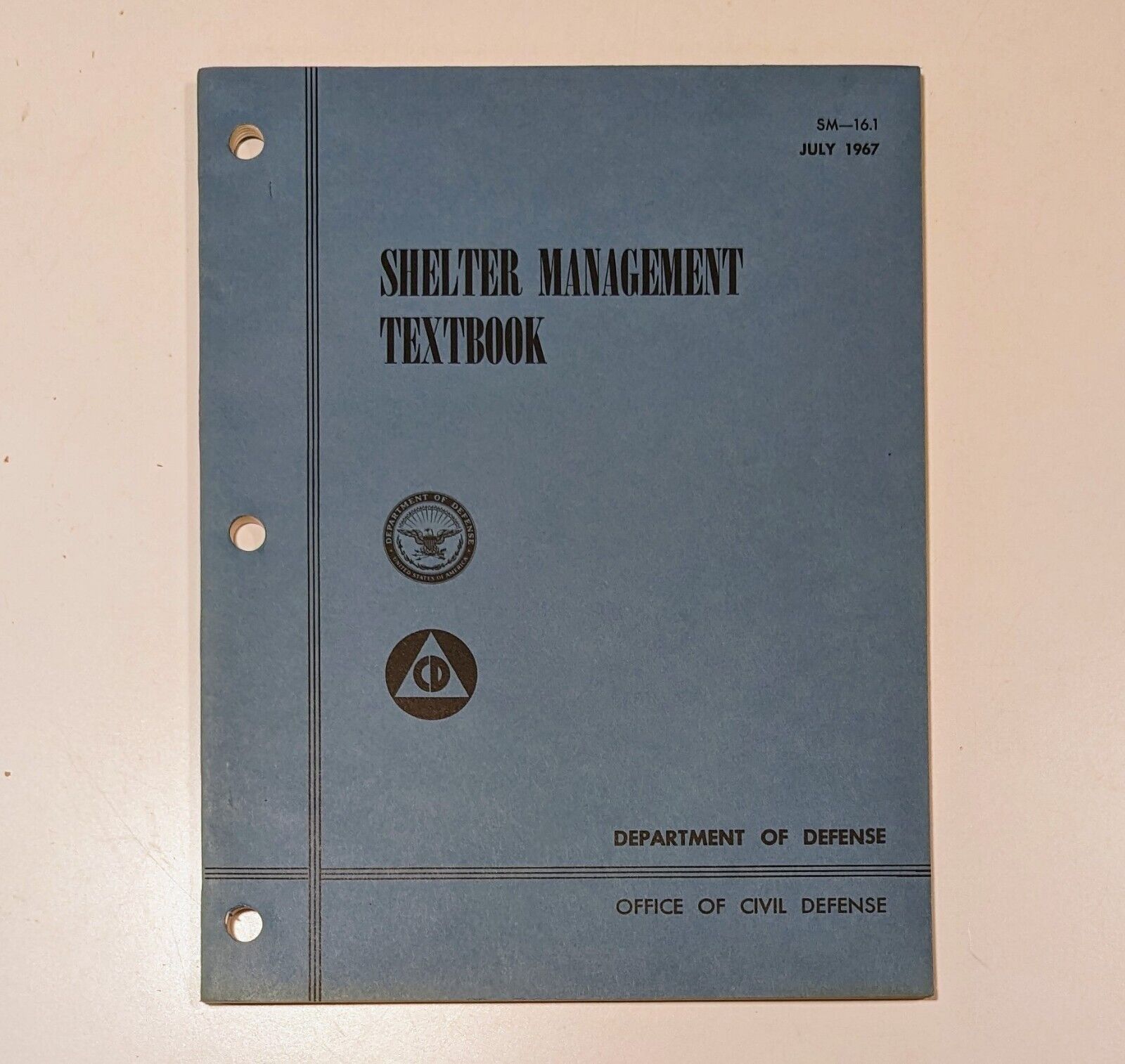1967 Fallout Shelter Management Large Organization Textbook Civil Defense Book