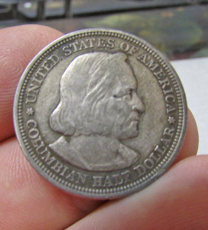antique 1893 Columbian Exposition 50 cent half dollar coin Chicago World Expo
